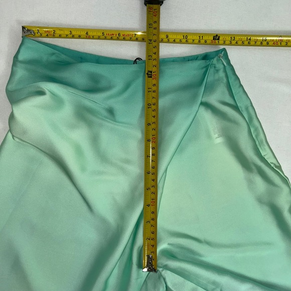 Zara Ombre Satin Pants High Waist Wide Leg Flowy Mint Purple Side Zip XS NWT - Picture 5 of 15